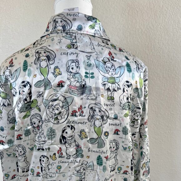 Disney Animators Collection Sleep Shirt Womens Small White Princess Lounge Gown - Picture 7 of 16